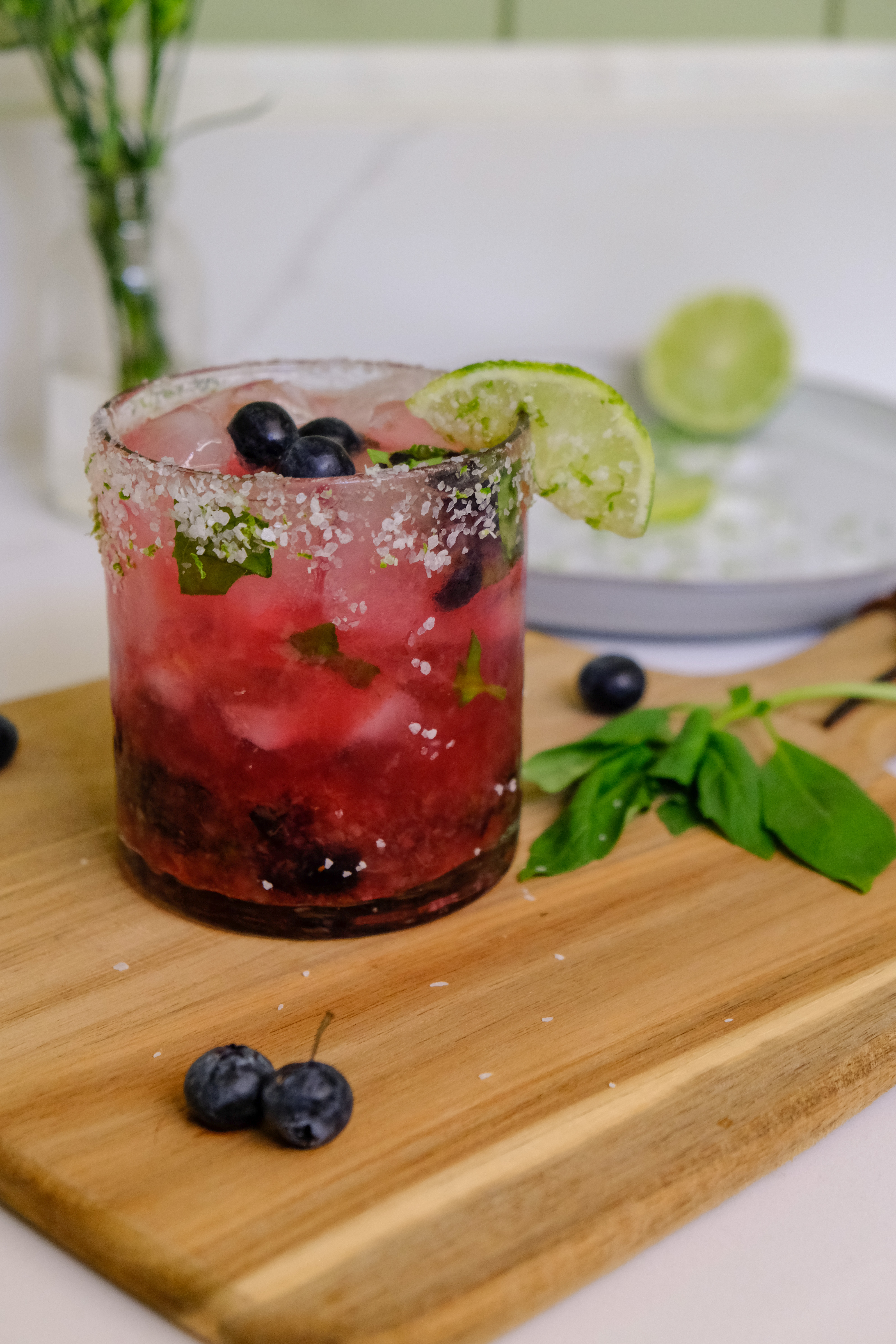 Blueberry Basil Margarita The Southern Millennial Cocktails